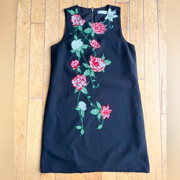 Contemporaine Dresses & Skirts - La Contemporaine Black Sleeveless Floral Dress Size 8